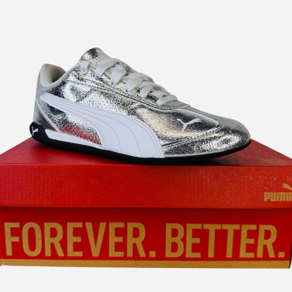 Puma Replicat-X Metallic Whisper Silver White Sneakers 405840-02 Mens 8.5